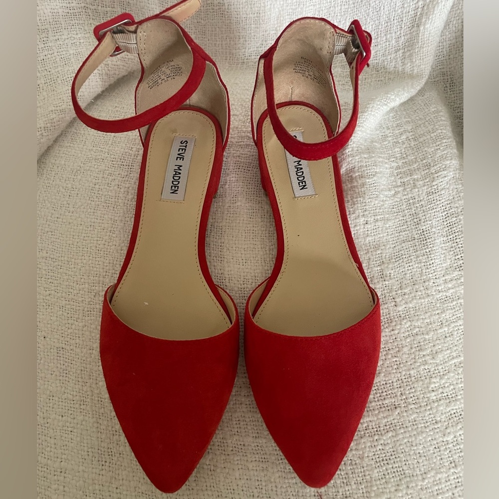 Steve Madden red suede shoes. Size 7.5